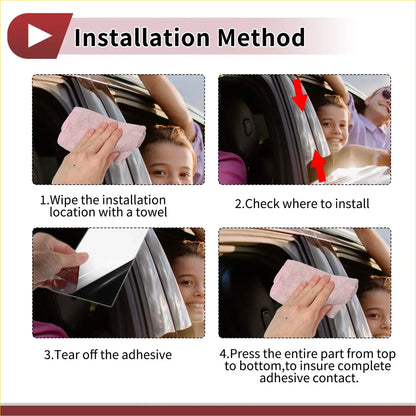 Pink microfiber towel for wiping and prepping car windows before applying black car door pillar trim for toyota noah