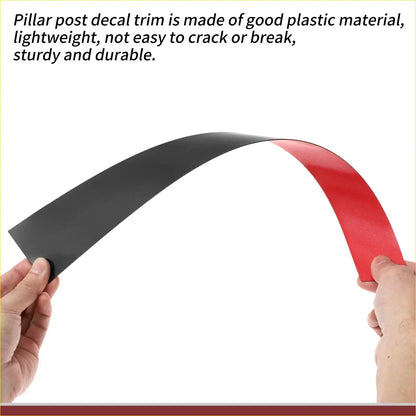 Black and red flexible durable plastic pillar post decal trim for toyota prado 2003-2009 car doors