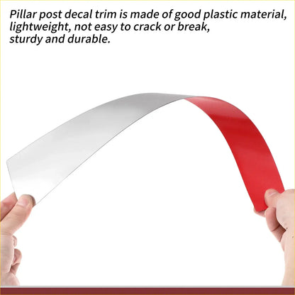 8 Pcs Car Door Pillar Window Trim for Toyota Prado (2003-2009) Silver - Parts & Accessories