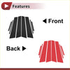Black and red sleek angular car door pillar window trim strips for 2023-2024 toyota prius shown from back side