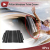 Black textured carbon fiber car door pillar window trim cover for Toyota Noah 2008-2013