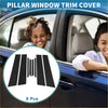 Black 8 pcs door pillar window trim set for Toyota CHR 2017-2023 showing the back side of the covers