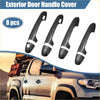8 carbon fiber door handle covers in black with a textured finish for customizing 2016-2021 Toyota Tacoma vehicles