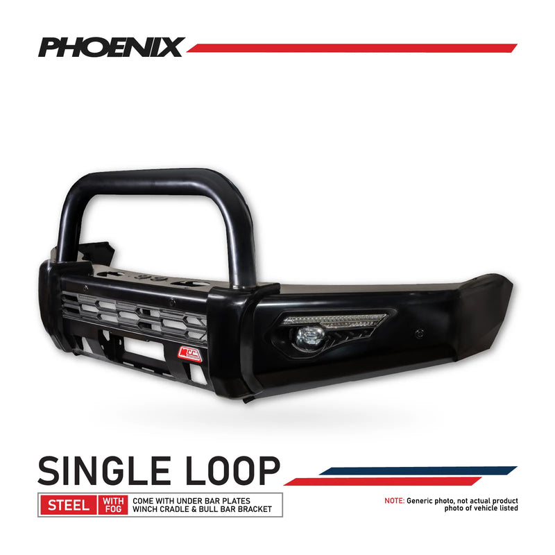 MCC Phoenix 808-01 Single Black Loop Bull Bar - Nissan Patrol 2013-2017