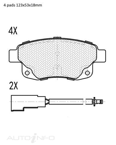 Motorgear Brake Pads Rear Ford Transmission 07-On - BDP1968