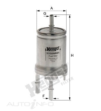Hengst Fuel Filter Audi VW Sea Skoda - H155WK01