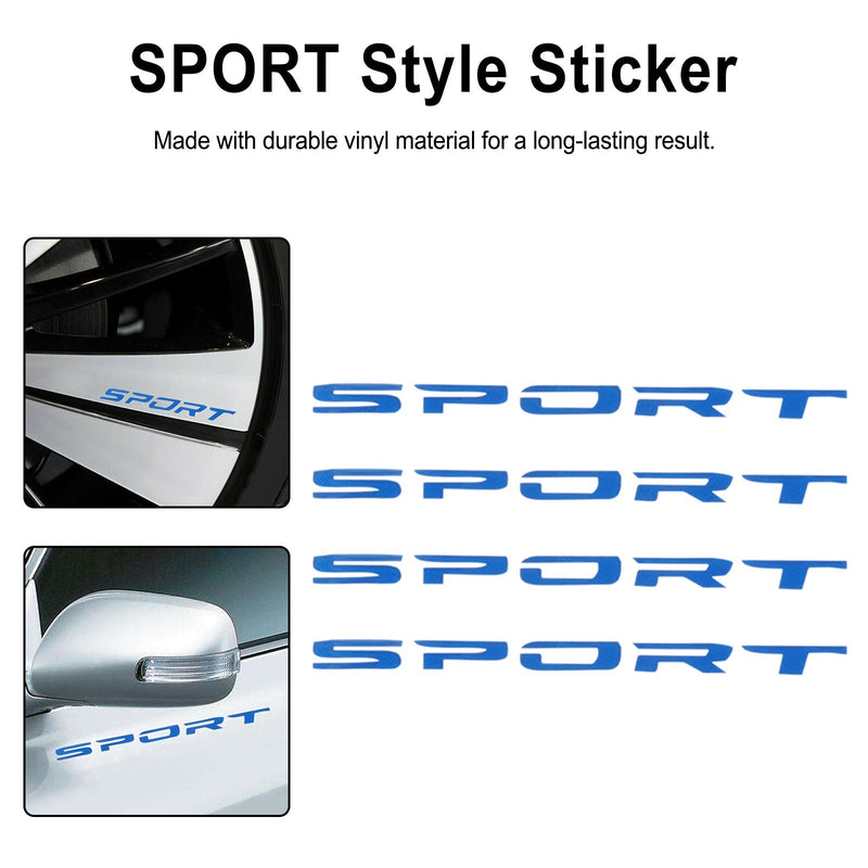 Car Rims Wheel Hub SPORT Style Blue Racing Decal Strip