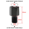10X MOTORCYCLE MIRROR ADAPTORS 8MM RIGHT HAND FEMALE TO 10MM RIGHT HAND MALE