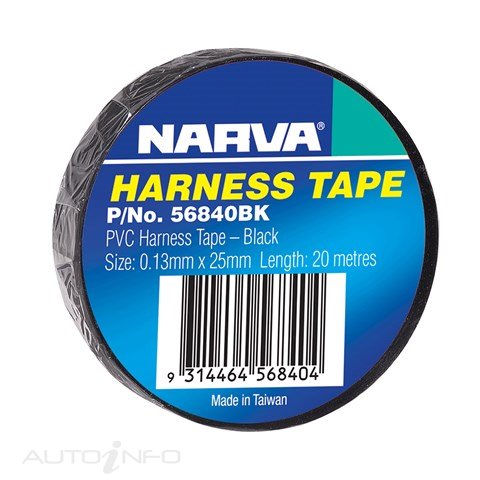 Narva Pvc Harness Tape 25MM X 20M - 56840BK