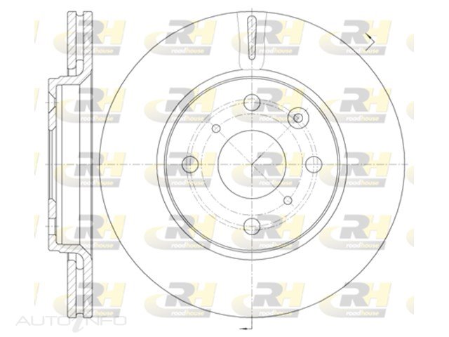 Brakeco Disc Rotor Front Citroen C1 1.0 1.4 04-On - DR9411V-RH