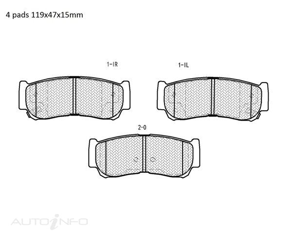 Motorgear Brake Pads Rear Hyundai Santa FE 06 - BDP2035
