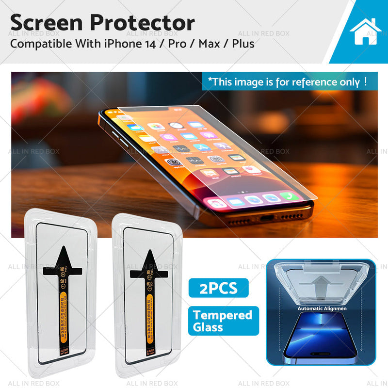 iPhone 14 / Pro / Max / Plus 2PCS Tempered Glass Screen Protector Suitable