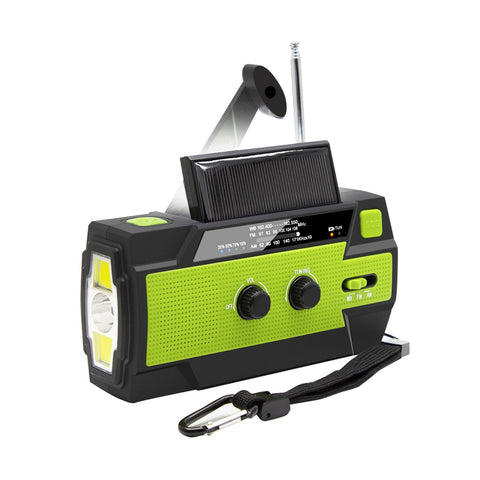4000mAh Emergency Solar Hand Crank Weather Radio Power Bank Flashlight — image 1
