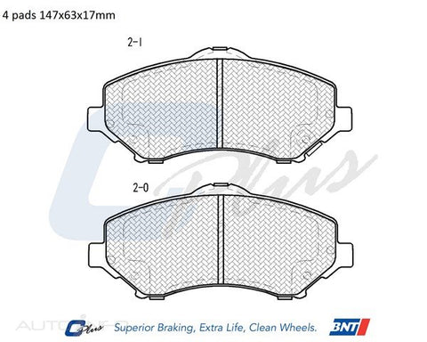 C-Plus Brake Pads Front Chrysler Dodge Jeep - DB2002CP