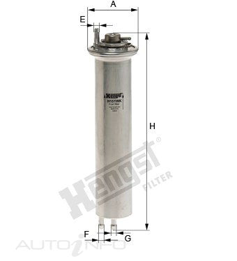 Hengst Fuel Filter EFI Bmw 5 7 Series Inline - H151WK