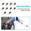 10X Key Rings Retractable Chain ID Pull Holder Reel Belt Clip Extend Recoil Oval — image 5