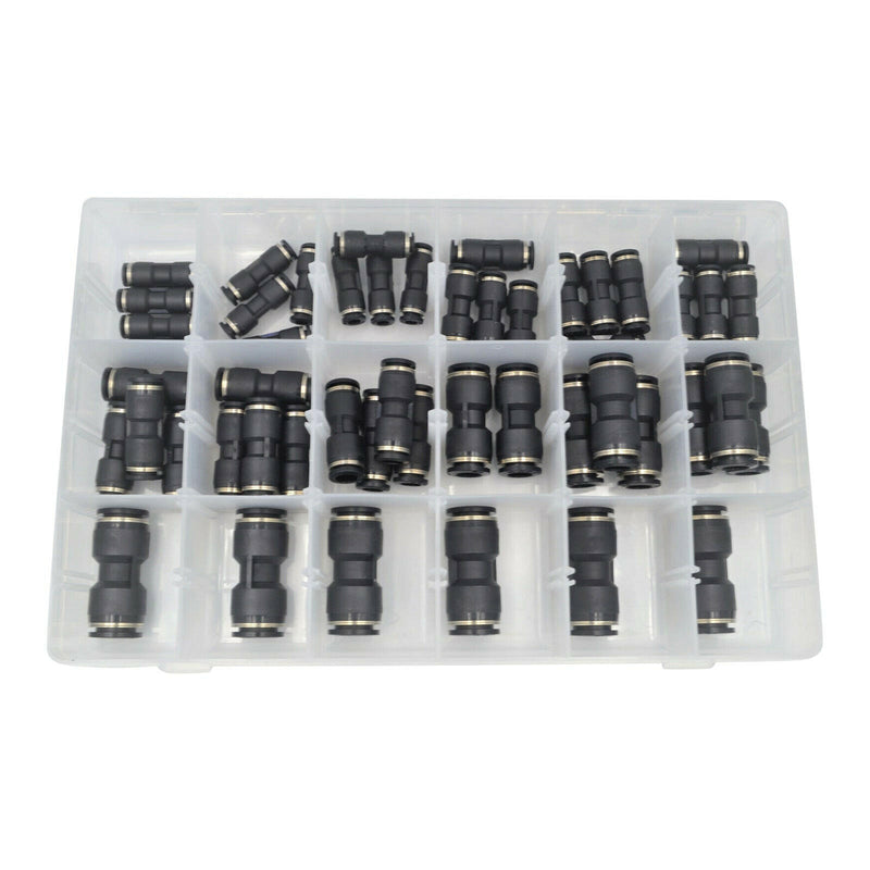 Pneumatic Push In Air Line Hose Quick Connect Kit 50x to suit Imperial Nylo — image 1