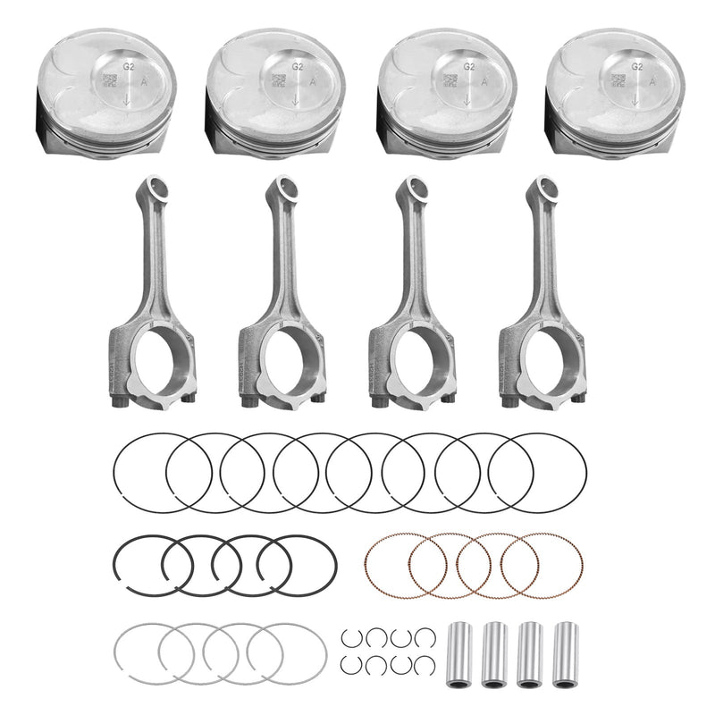 4x Piston & Rings With Connecting Rod Kit to suit Hyundai Elantra 2.0L — image 1