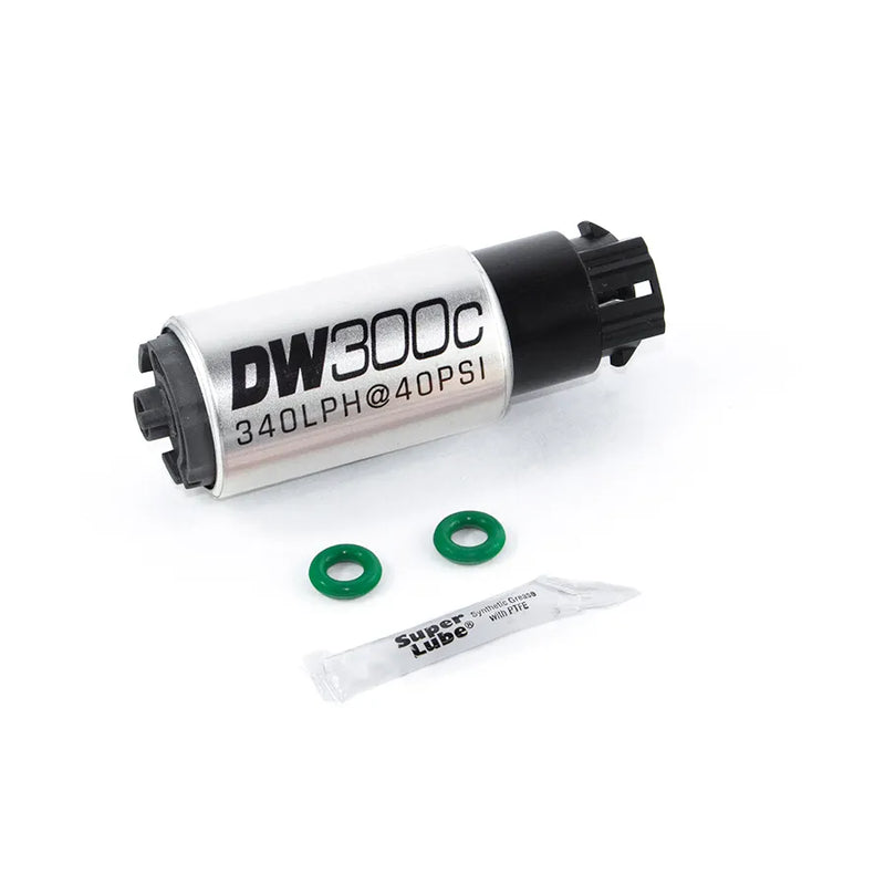Deatschwerks DW300C 340lph Compact Fuel Pump w/Mounting Clips + Install Kit (Skyline R35 GTR) — fits Nissan Skyline...