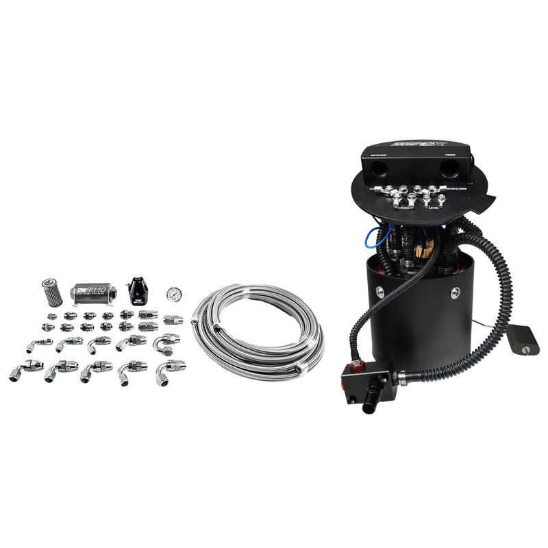 Deatschwerks X3 Series Fuel Pump Module with triple DW400 fuel pumps and PTFE plumbing kit (Mustang 11-24)