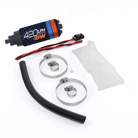 Deatschwerks 420lph In-Tank Fuel Pump w/ Install Kit (300ZX Z32 90-96/Skyline R32/R33/R34 89-05) — fits Nissan Skyl...