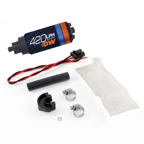 Deatschwerks 420lph In-Tank Fuel Pump w/ Install Kit (240SX S14/S15 94-02/Skyline R33/R34 Non-GTR 93-01) — fits Nis...