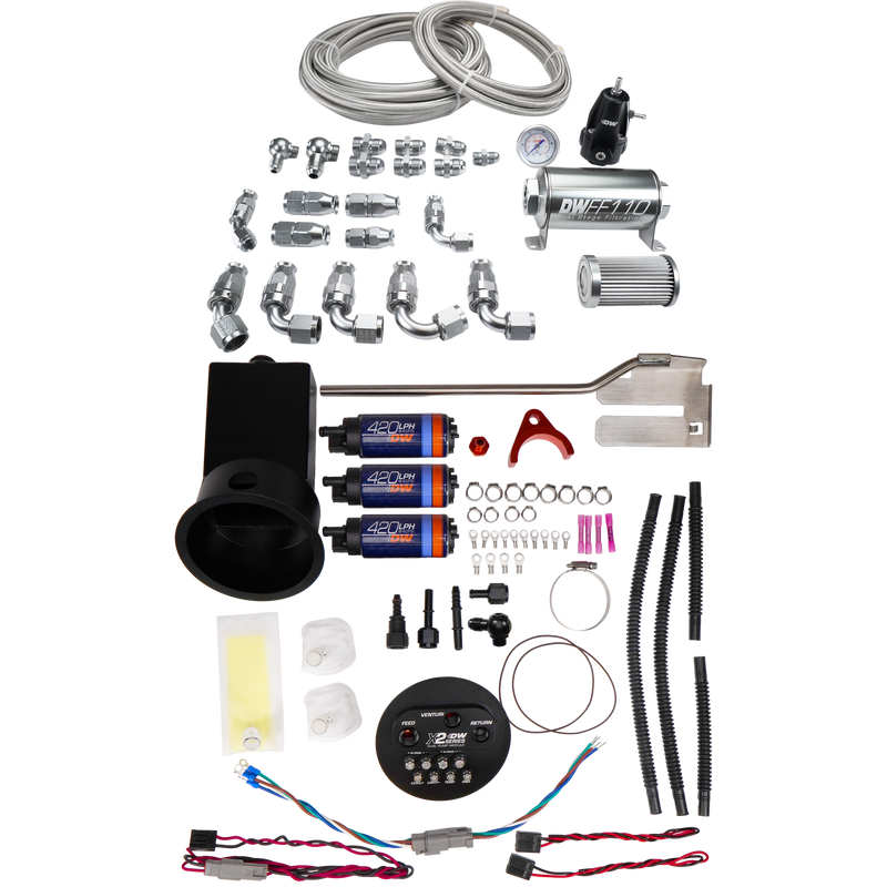 Deatschwerks Module with DW420 Pumps + PTFE Plumbing Kit (Silvia 94-02) — fits Nissan Skyline R32 Gts