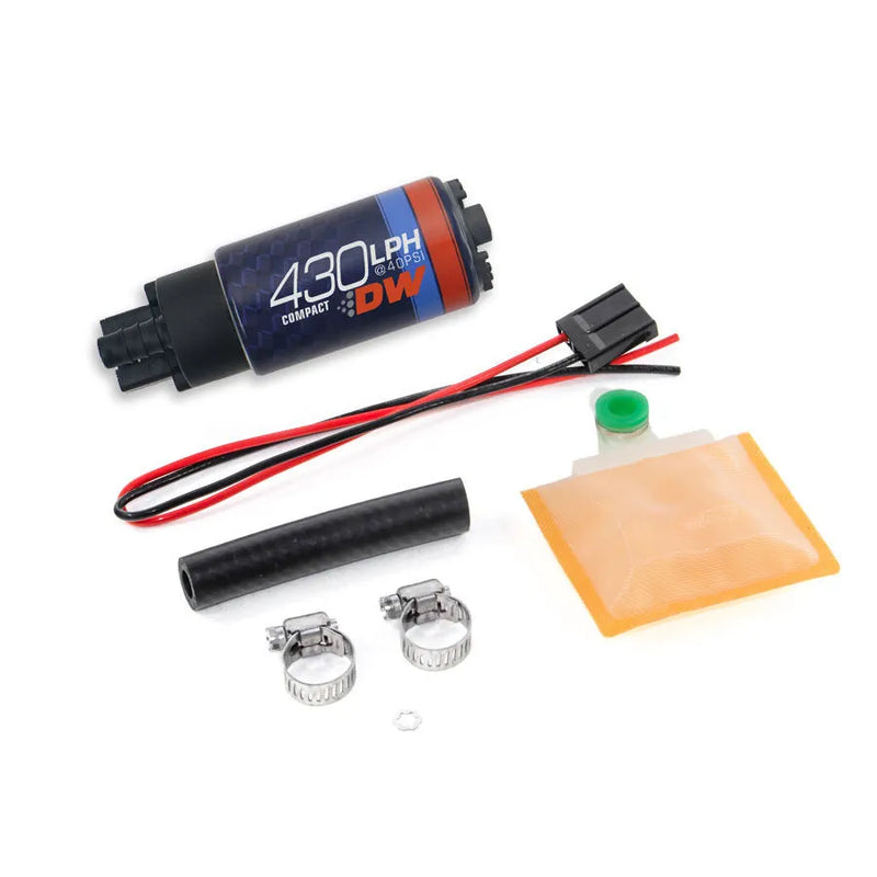 Deatschwerks DW430c, 430lph compact fuel pump with out clips w/ Universal install kit