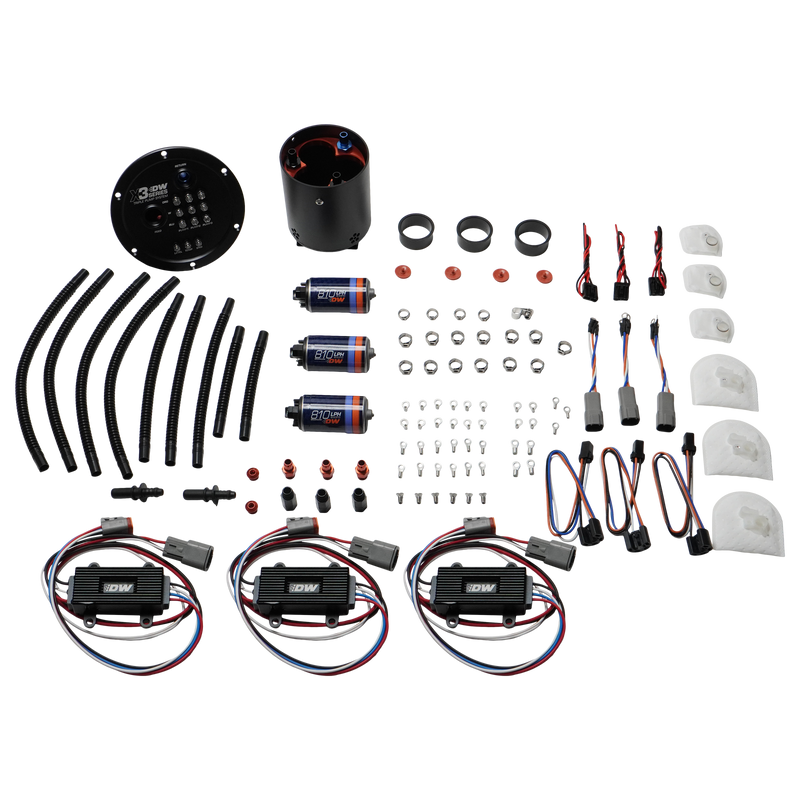 Deatschwerks Pump Module with Triple DW810 Brushless Pumps + Controllers (09-24 GT-R R35) — fits Nissan Skyline R35