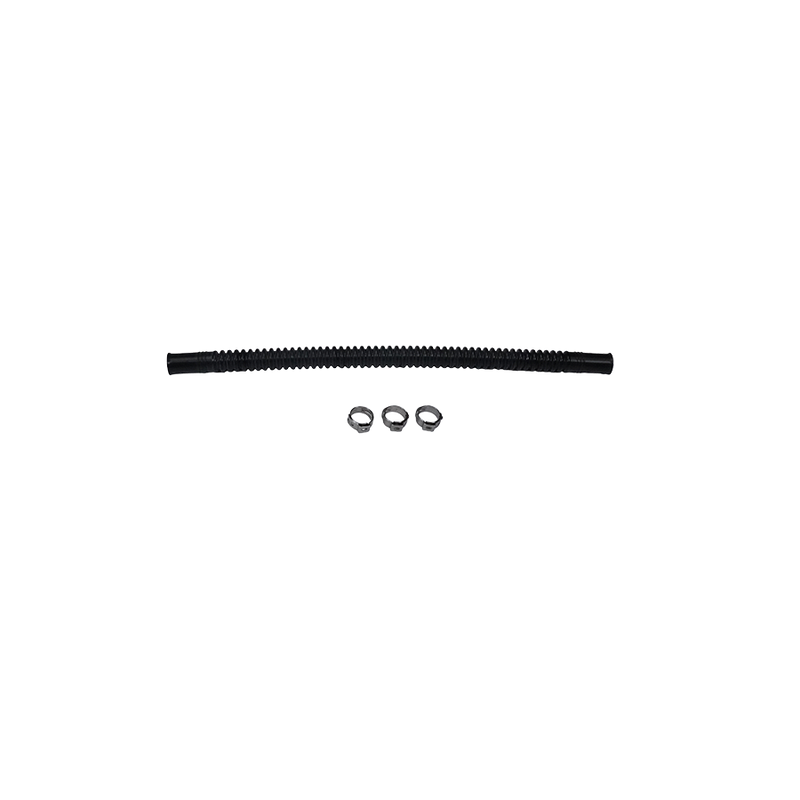 Deatschwerks Convoluted Tubing, 250mm Length x 10mm ID Side 1 x 10mm ID Side 2, Black