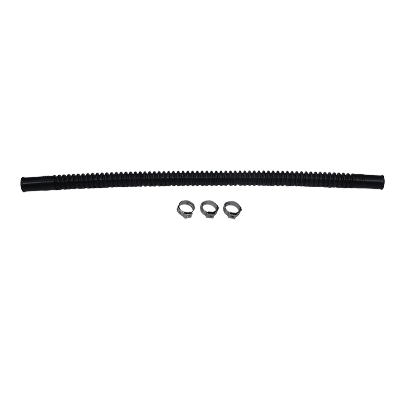 Deatschwerks Convoluted Tubing, 300mm Length x 10mm ID Side 1 x 10mm ID Side 2, Black