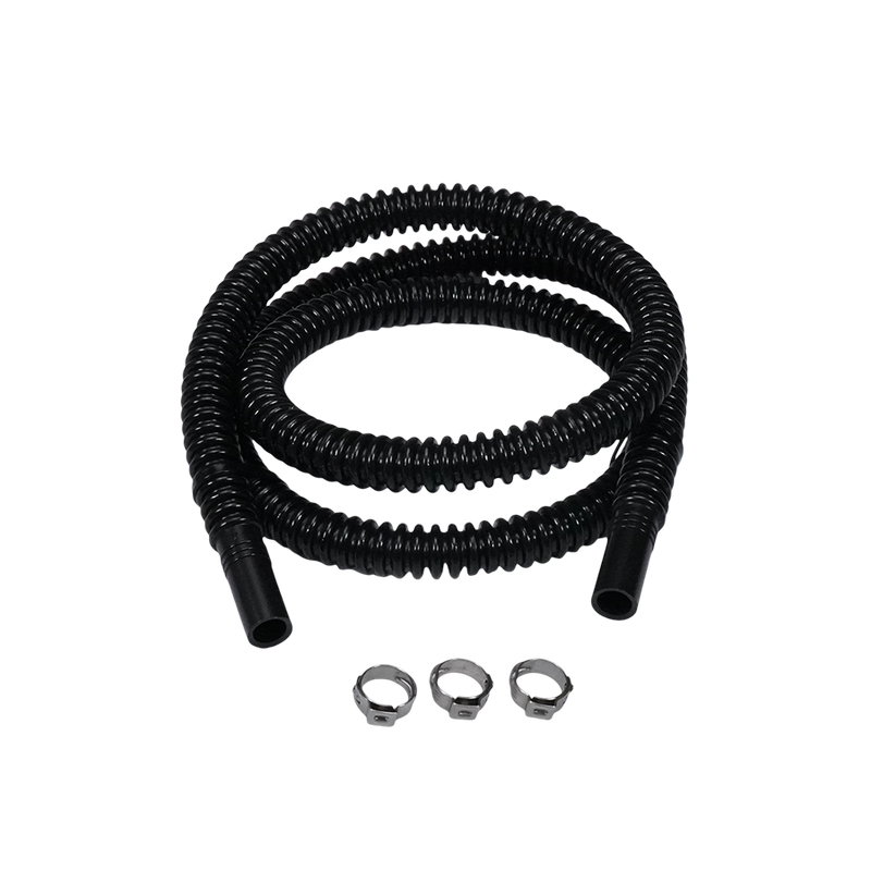 Deatschwerks Convoluted Tubing, 1000mm Length x 8mm ID Side 1 x 8mm ID Side 2, Black