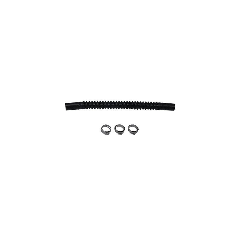 Deatschwerks Convoluted Tubing, 150mm Length x 10mm ID Side 1 x 10mm ID Side 2, Black