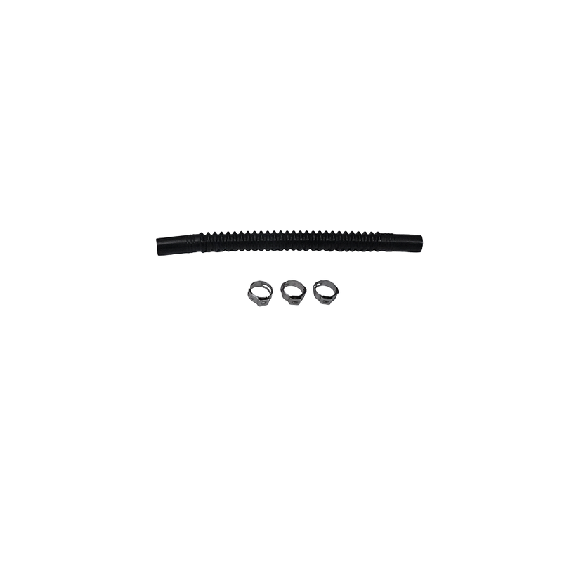 Deatschwerks Convoluted Tubing, 150mm Length x 8mm ID Side 1 x 8mm ID Side 2, Black
