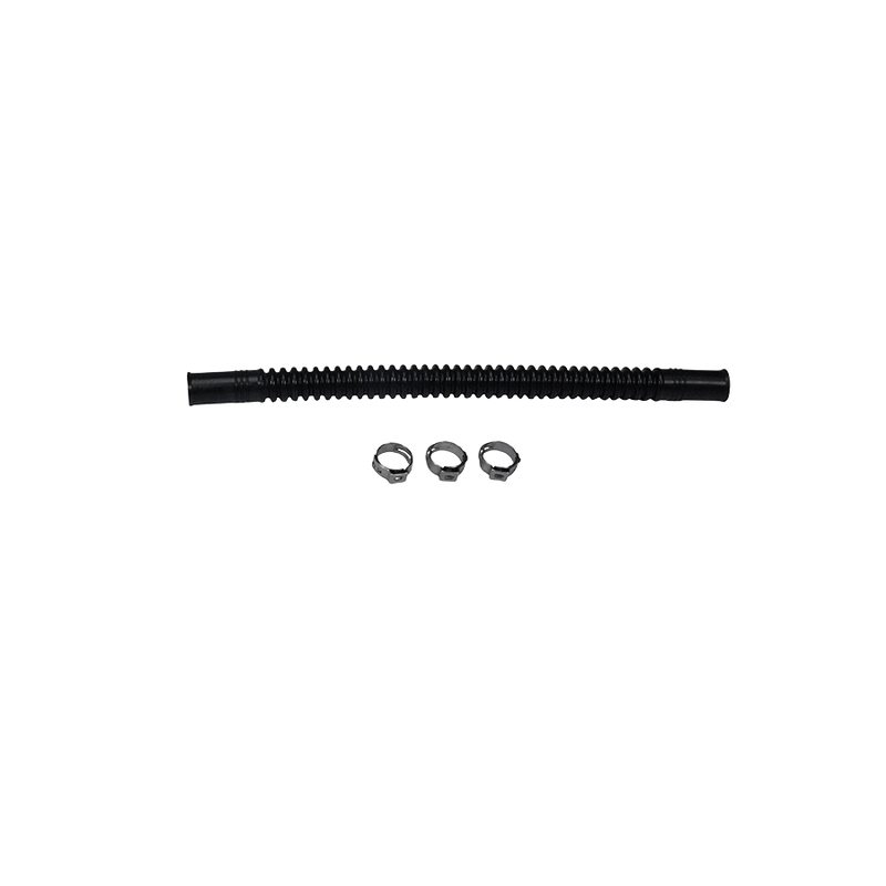 Deatschwerks convoluted tubing, 200mm length x 10mm ID Side 1 x 10mm ID Side 2, Black