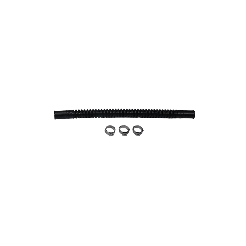 Deatschwerks Convoluted Tubing, 200mm Length x 8mm ID Side 1 x 8mm ID Side 2, Black