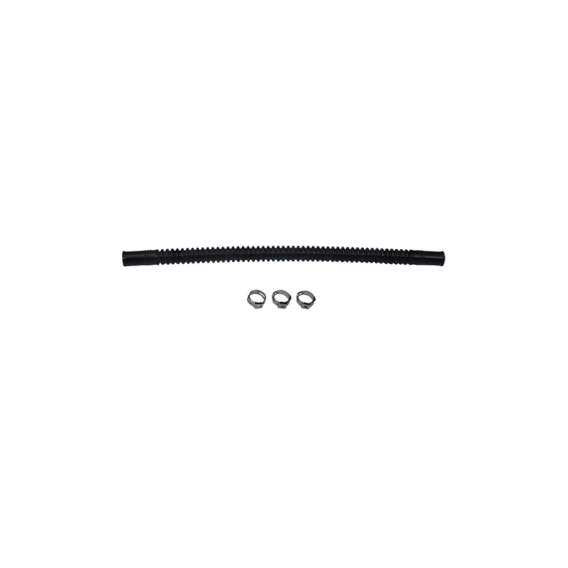 Deatschwerks Special Convoluted Tubing, 230mm Length x 8mm ID Side 1 x 10mm ID Side 2, Black