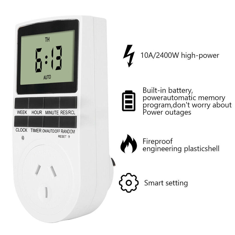2Pcs LCD Digital Timer Switch to suit AU Plug 240V — image 1