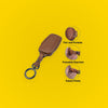 Car Key Fob Cover with Keychain Faux Leather for Toyota