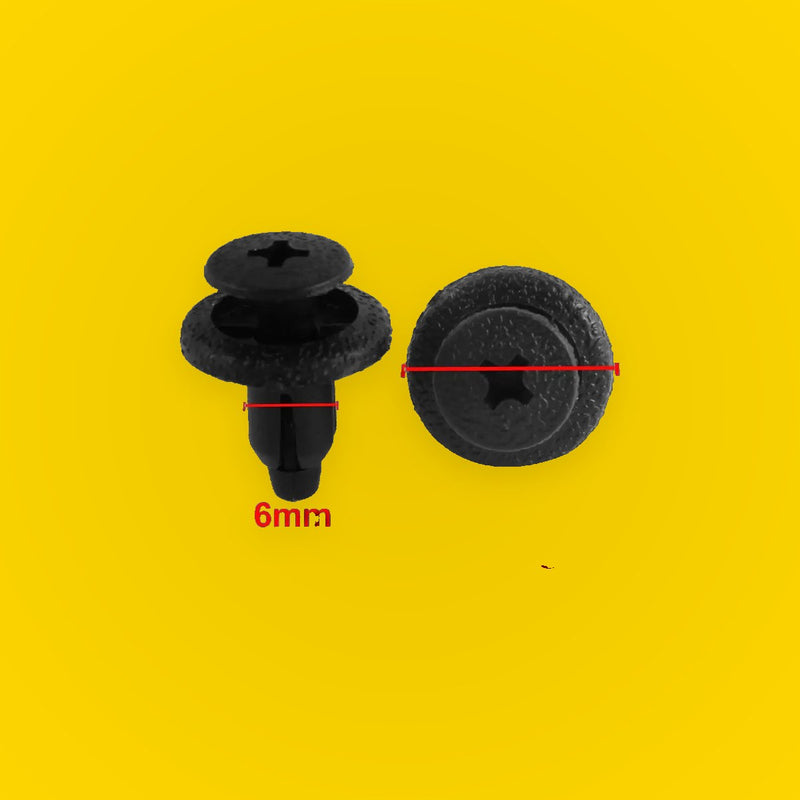 6mm Push Type Plastic Rivet Trim Panel Fastener Clips 15