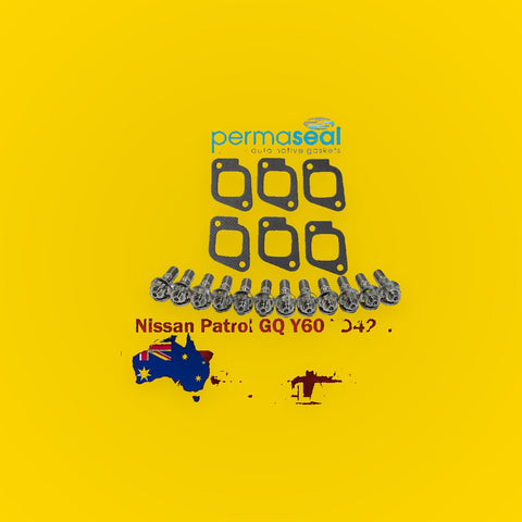 Permaseal Exhaust Manifold Titanium Studs&Gasket for