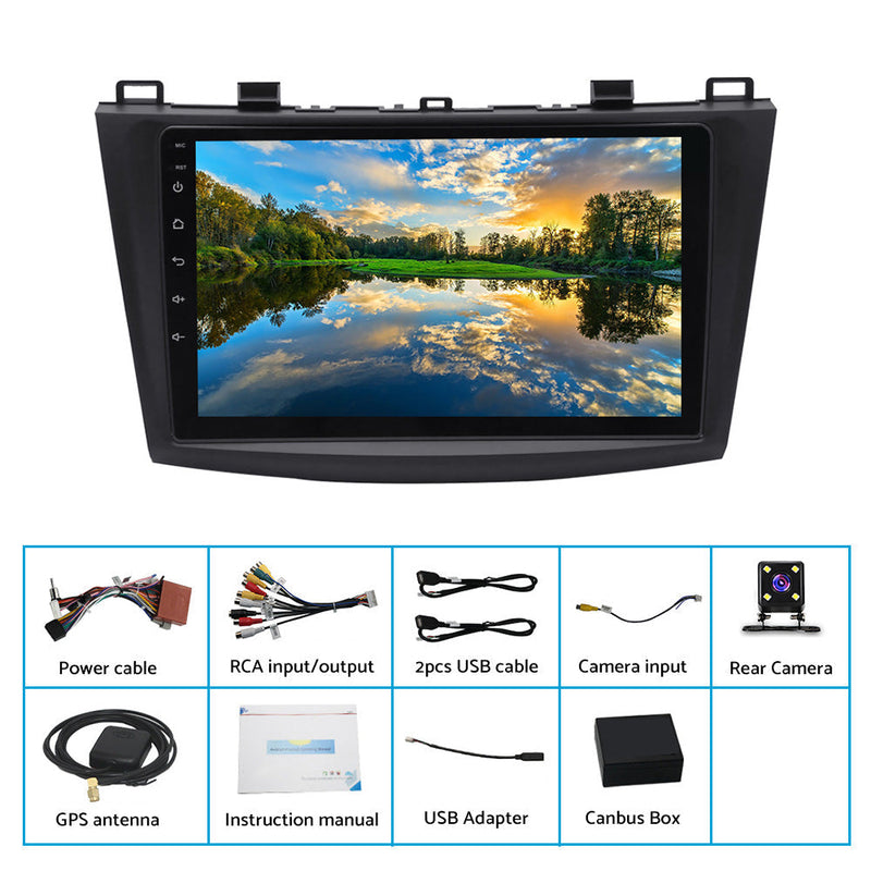 32GB Android Carplay Stereo 9inch Head Unit GPS to suit Mazda 3 BL 2.5L — image 1