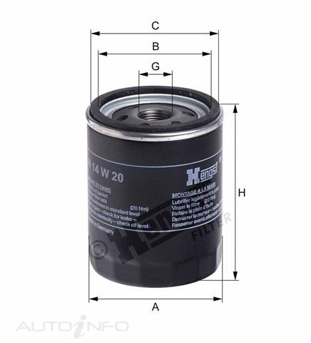 Hengst Oil Filter PH4990B Ford Escape DI - H14W20