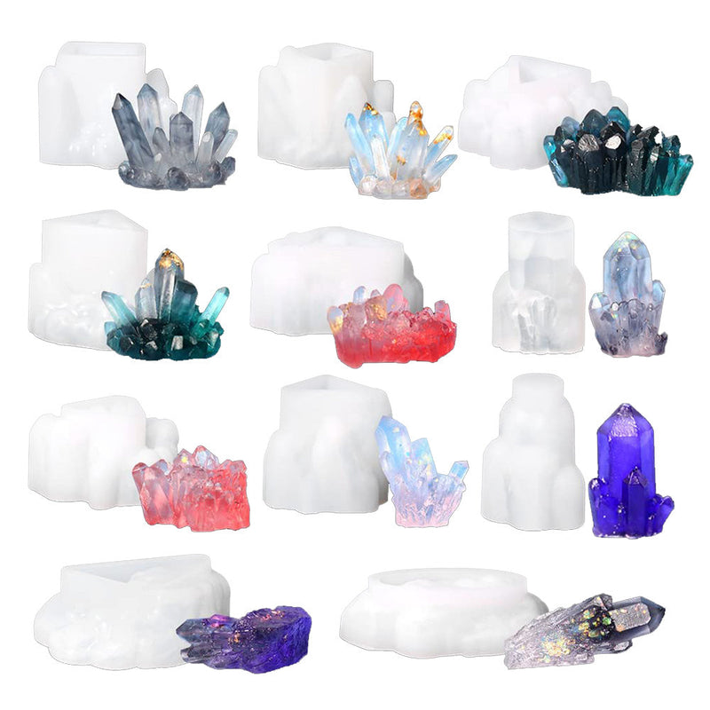 Silicone Epoxy Resin Mold to suit Crystal Cluster Quartz Rock Column — image 1