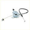 Silver metal gear shift cable assembly with black rubber sheathing and green connector for nissan sentra sunny throttle