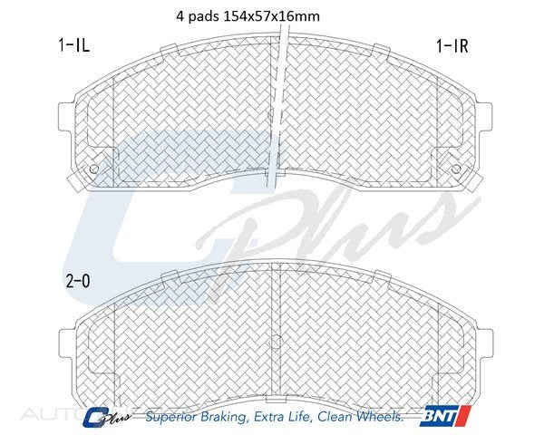 C-Plus Brake Pads Front Kia Carn 99-On06 - DB1489CP