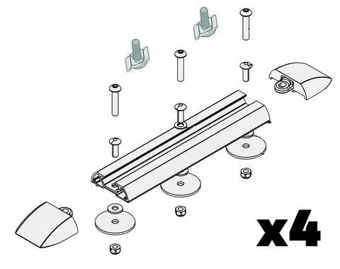 Yakima LNL Permanent Mount Kit - 4 Pack