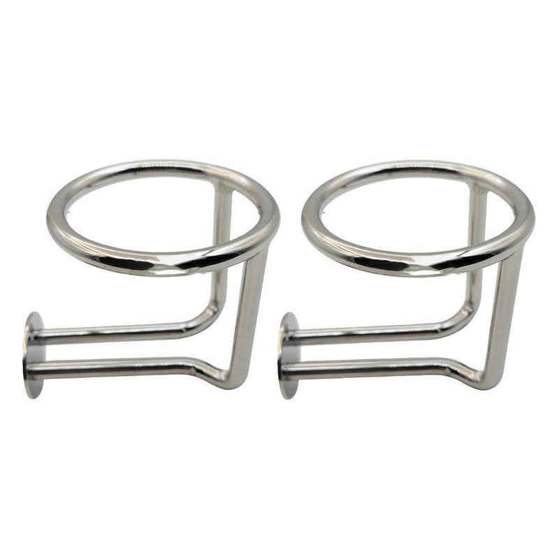 2x Marine Stainless Steel Drink Cup Holder Ring (Pair) to suit Boat — image 1