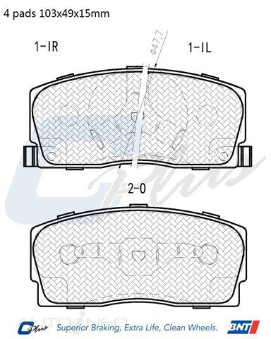 C-Plus Brake Pads Front Daihatsu Chara - DB1125CP