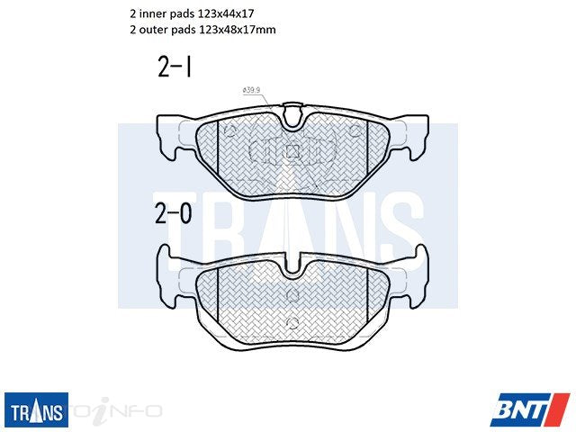TRANS Brake Pads Transmission Rear Bmw 1SER 03-On - DB1858TR